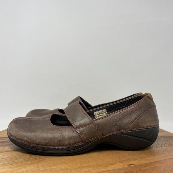 Merrell Shoes Women's Sz 9 Brio Ortholite Split Toe Clog Mary Jane Brown J43440 - Picture 3 of 8